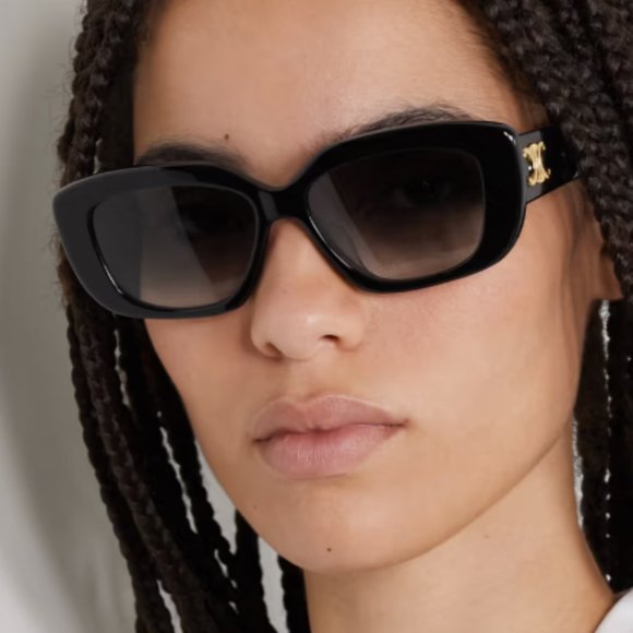 ? NEW CELINE CL40216U 01F TRIOMPHE  SHINY BLACK BROWN GRADIENT SUNGLASSES main image 6